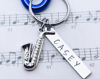 Personalized Instrument Charm Keychain, Marching Band, Color Guard, Orchestra, Choir, Senior, Banquet, Grad, Music Gift