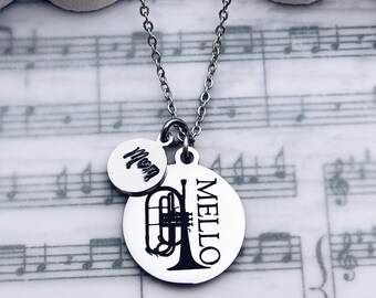 Band Mom Charm Necklace, Marching Band Mom Charm Necklace Jewelry, Orchestra Mom, Band Instrument Charm, Musician Mom Gift
