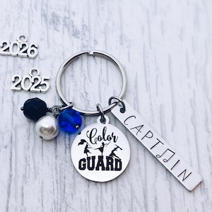 Color Guard Captain Keychain: Personalized Marching Band Gift