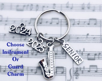 2024 Marching Band Orchestra Senior Charm Keychain Gift, 2024 Color Guard, Senior Night, Banquet, Grad, Graduation Custom Gift