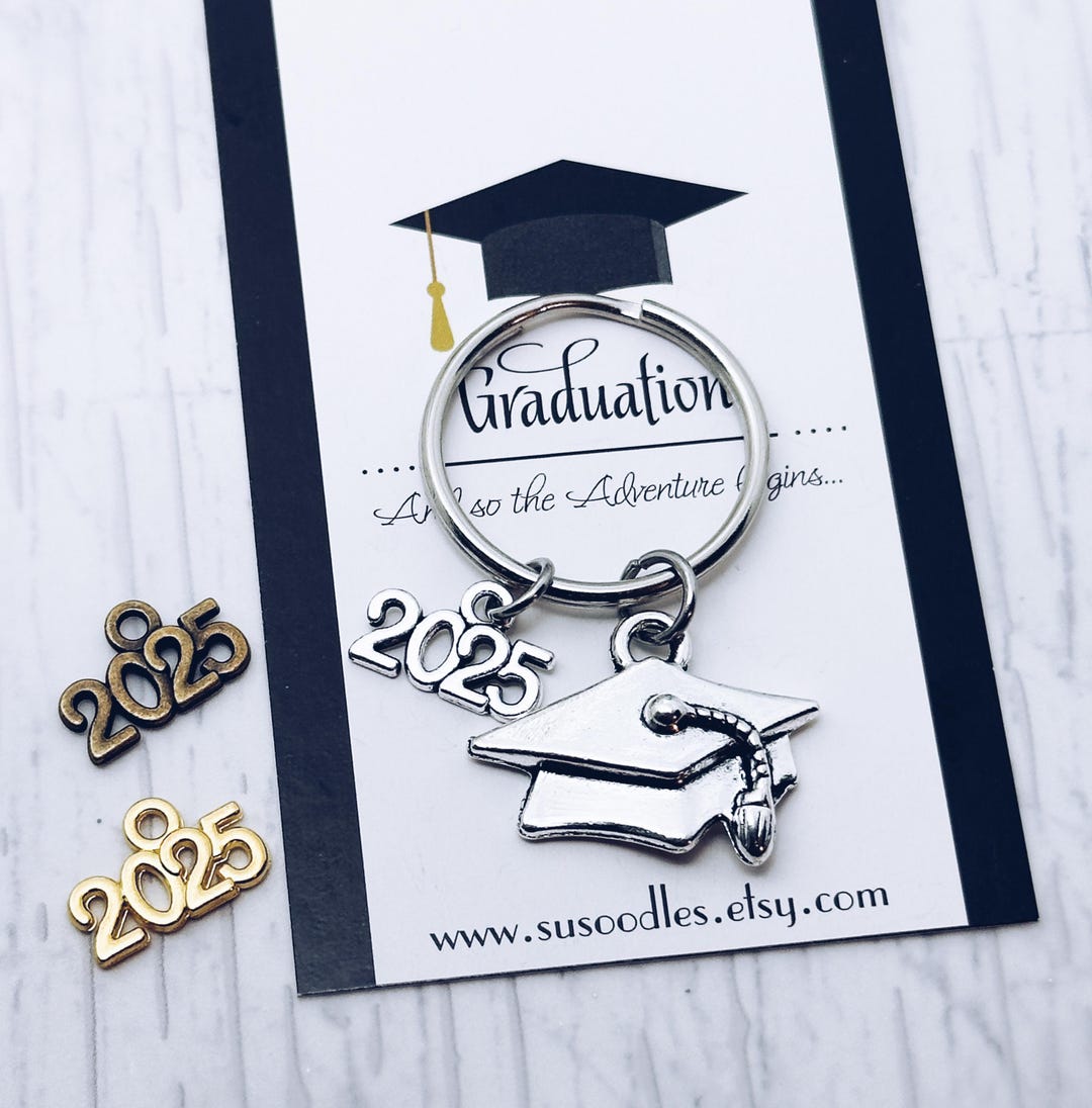 2025 Grad Cap Charm Keychain, Graduation Cap Class of 2025, Senior ...