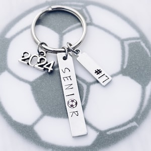 2024 Soccer Player Senior Charm Keychain Gift, Senior Night, Banquet, Grad, Graduation, Graduate, Manager, Key Ring, Custom Gifts