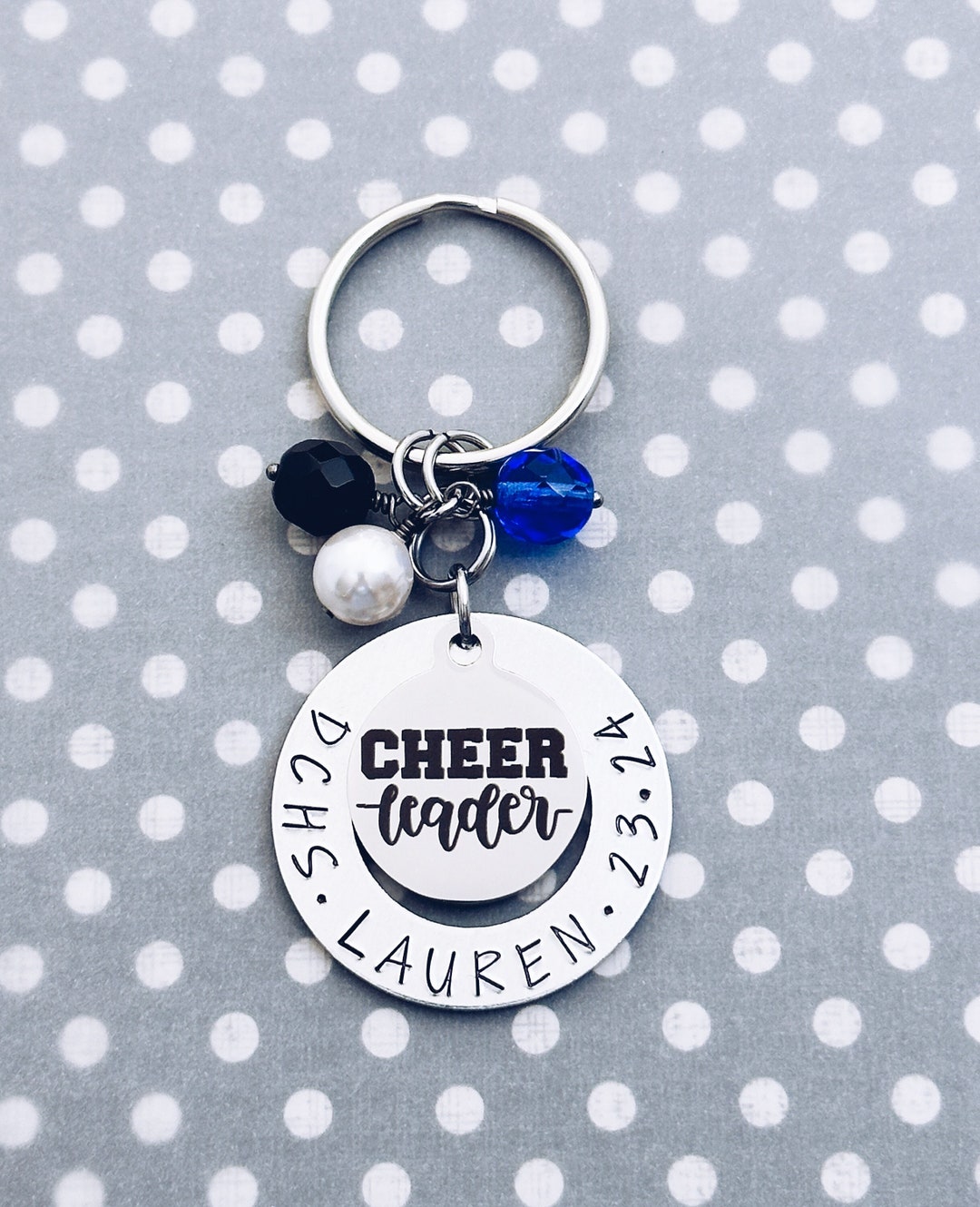 Portachiavi Cheerleader In Acciaio Inossidabile - Regalo Per Ragazze, Squadra, Allenatore, Con Sacchetto Di Velluto