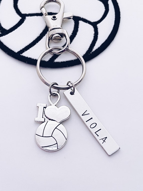 SILVER "I LOVE VOLLEYBALL" CHARM WITH SPLIT RING SILVER "I LOVE VOLLEYBALL" CHARM WITH SPLIT RING