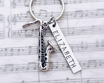 Saxophone Charm Keychain, Sax Player Gift, Marching Jazz Band Saxophone Gift, Saxophone Senior Grad Gift, Saxophonist, Saxophone Charm, Sax