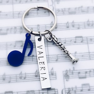 Personalized Marching Band or Color Guard Charm Keychain, Key Ring, Orchestra, Bag Tag, Gifts for Musician