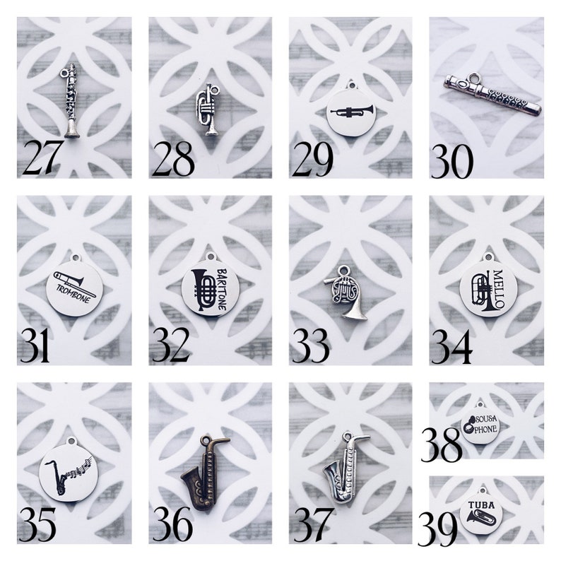 Marching Band and Color Guard 2025 Senior Music Note Instrument Charm