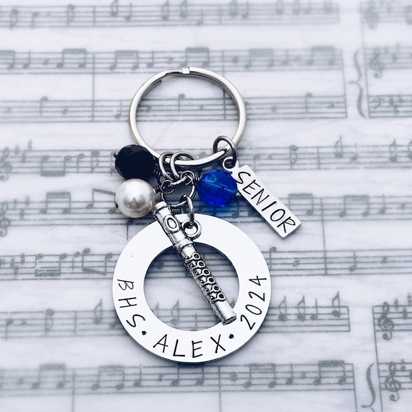 Marching Band Color Guard Senior Charm Keychain Gift, Band, Orchestra, Senior Night, Banquet, 2024 Senior, Senior Night, Grad, Graduation,