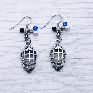 Hockey Goalie Mask Charm Earrings, Hockey Goalie Jewelry, Ice Hockey Goalie, Hockey Charm Jewelry, Hockey Mom Earrings, Hockey Player Gifts