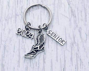 2024 XC Cross Country Track Senior Charm Keychain, Team Gift, 2024 Senior, Banquet, End of Season, Grad, Graduation, Wing Running Shoe, Gift