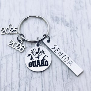 Color Guard Senior Charm Keychain Key Ring, Marching Band Color Guard, Senior Banquet, Grad, Graduation, Bag Tag Color Guard Gift