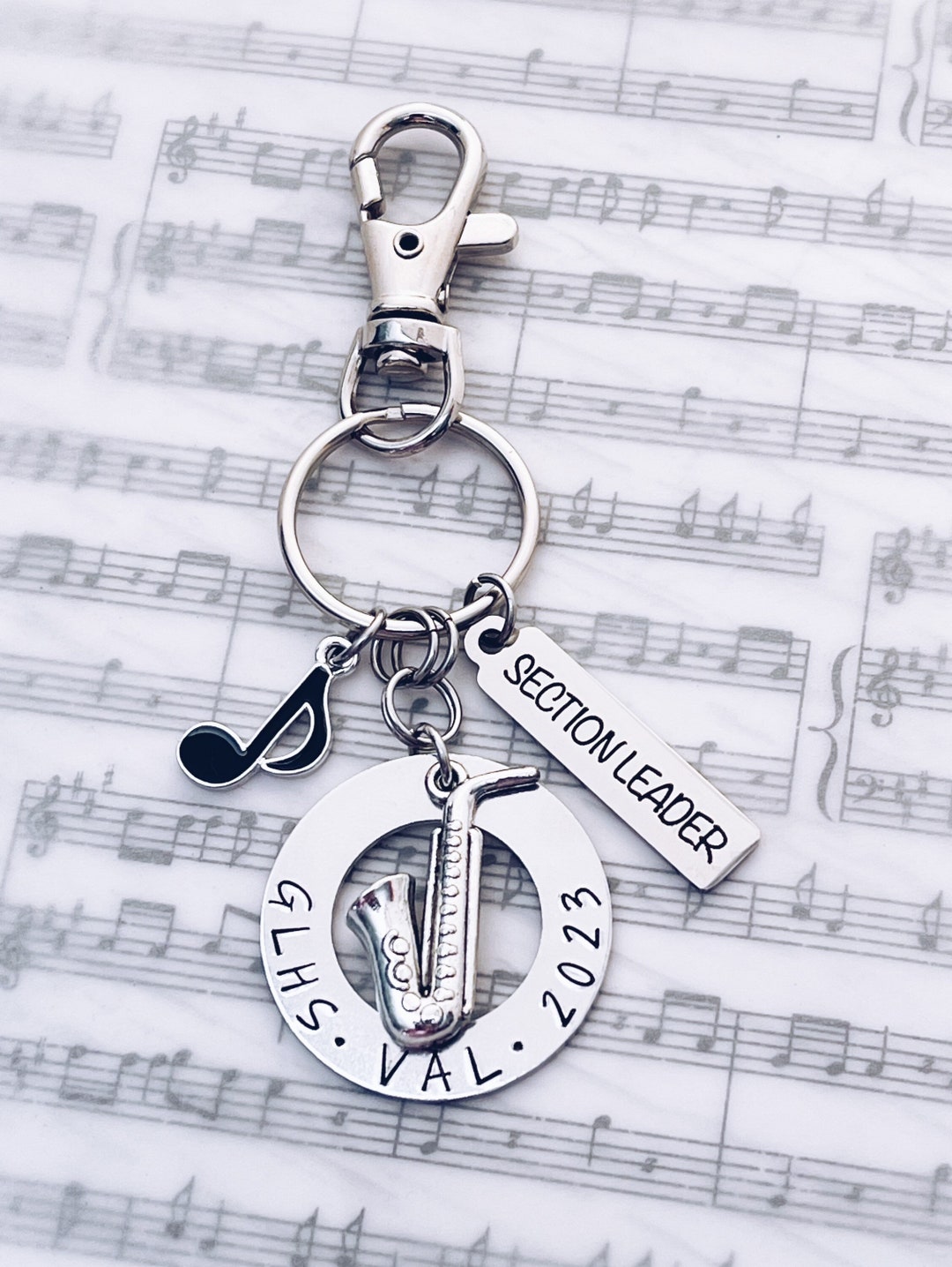 Marching Band Section Leader Charm Keychain Gift Band Etsy