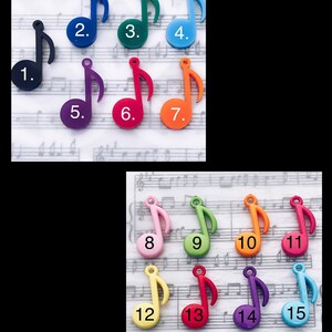 2024 Marching Band and Color Guard Senior Music Note Charm Keychain, Orchestra, Symphony, Choir, Chorus 2024 Senior Charm Key Ring Keychain image 2