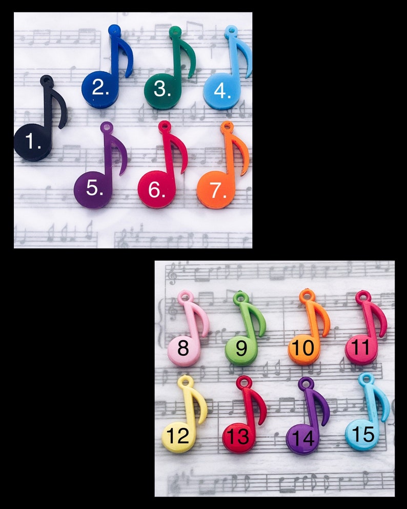 2024 Marching Band and Color Guard Senior Music Note Charm Keychain, Orchestra, Symphony, Choir, Chorus 2024 Senior Charm Key Ring Keychain image 2