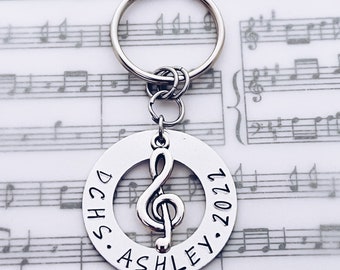Funky Musical Notes Keyring Composer Orchestra Song Writer Cool Gift #16154