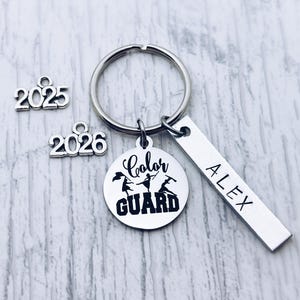 Color Guard Charm Personalized Keychain Key Ring, Marching Band Color Guard, Senior Banquet, Grad, Graduation, 16th Birthday Bag Tag Gift