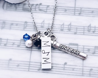 Band Mom Silver Charm Necklace, Marching Band Mom, Orchestra Mom, Symphony Mom, Instrument Charm, Hand Stamped Charm Jewelry Gifts
