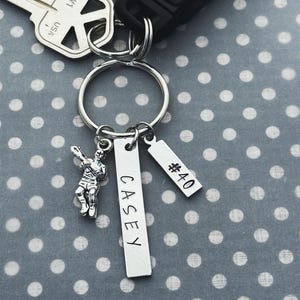 Lacrosse Lax Player Charm Personalized Keychain Key Ring, Mens Boys Lax Lacrosse Senior Gift, Lax, Senior Banquet, Grad Graduation  Gift,