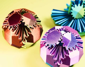 Colorful Polygon Gear Ball Fidget – 3D Printed Spinner Toy for Kids & Adults, Great Birthday or Valentine Gift