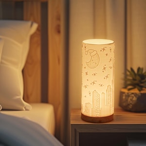 City Nightscape Bedside Bedroom Table Lamp - 3D Printed Night Light, Modern Gifts for Home Decor birthday gifts for mom