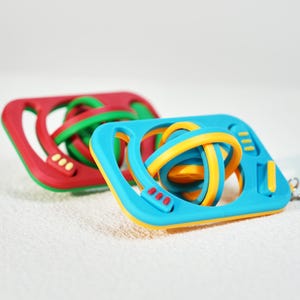 3D Printed Fidget Keychain Toy – Spinners & Sliders