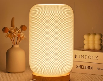 3D Printed Woven Bucket Lamp - Soft Bedside Ambient Light Christmas gifts for Mom Girls Her