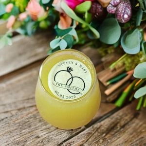 Wedding edible drink toppers, Personalized cocktail toppers, 4 available sizes