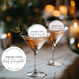 Edible drink toppers for the wedding, Customizable party decor, 50 pieces, 4 different sizes