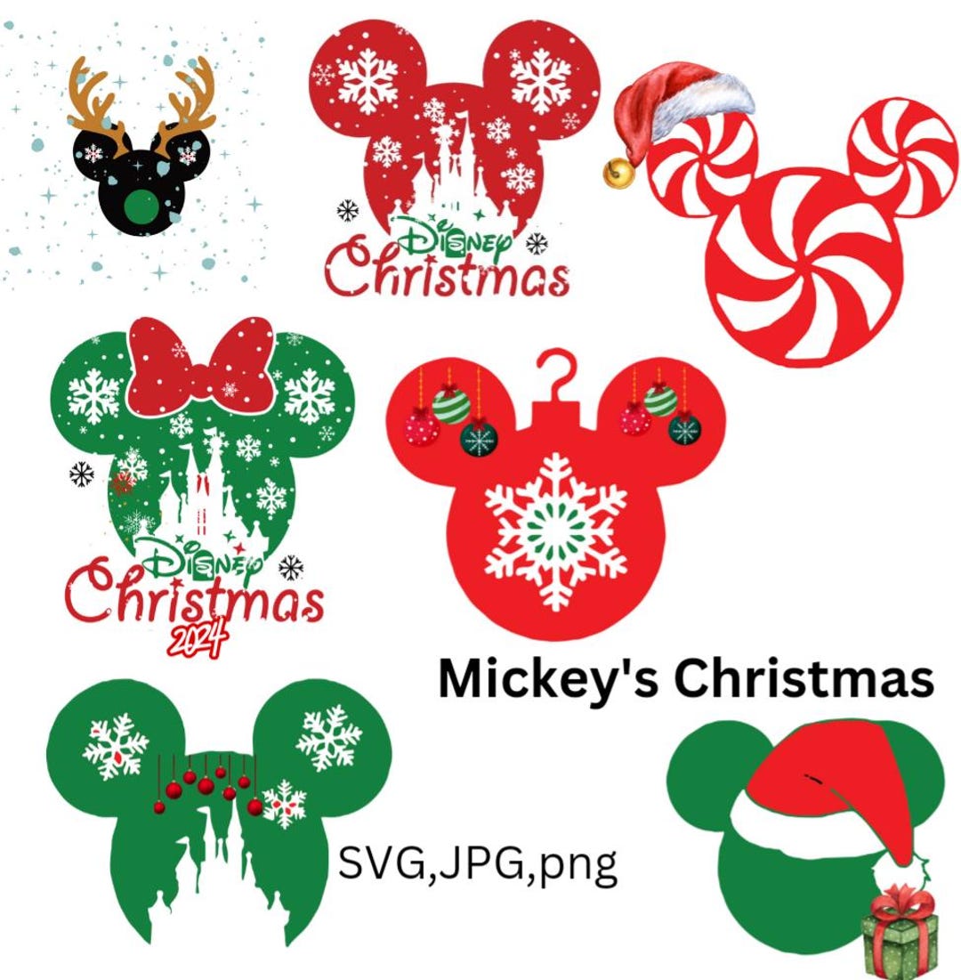 Mickey Mouse Christmas SVG Files, Mickey Christmas Jpg, Mouse Christmas ...
