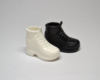 perfk Scarpe per Figure in Scala 1/6 Scarpe Lunghe 3,5 cm, Scarpe per Bambole da Ragazza, Scarpe con Tacco Alto in PU Stivali per Accessori per Action, Nero