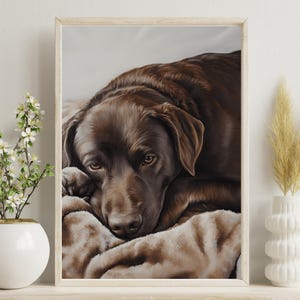 Chocolate Lab Art, Labrador Wall Art, Brown Lab Painting, Pet Portrait, Dog Lover Gift, Labrador Wall Art, Chocolate Lab Print, Dog Painting