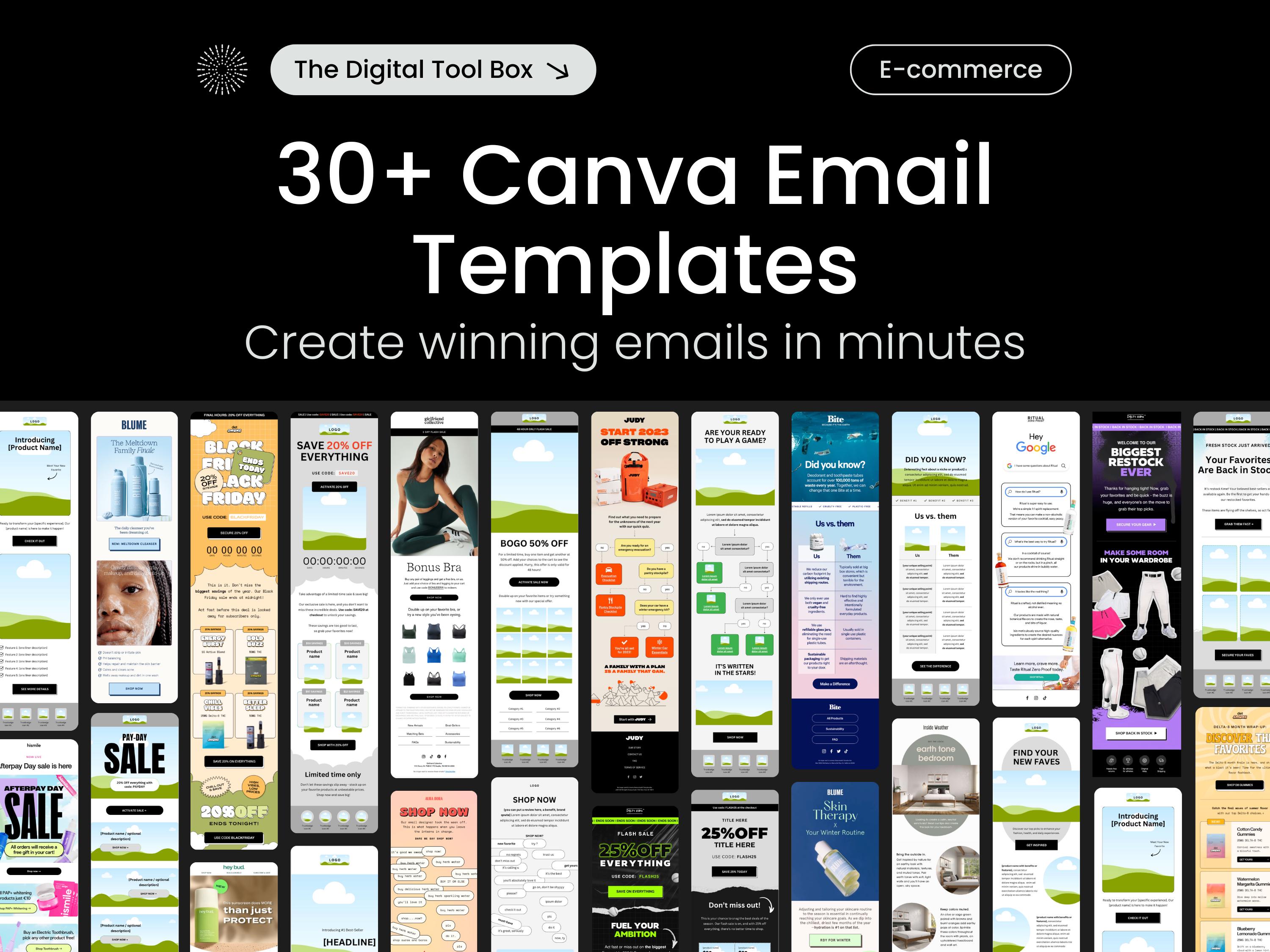 general email graphic templates - tonic site shop... 30+ Email Templates for E-commerce Store, Canva Template - Etsy