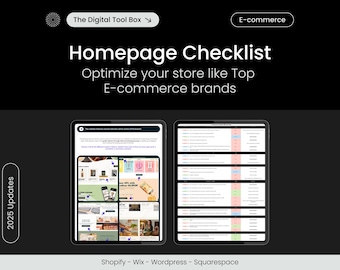 E-commerce Checklist, Website Homepage Optimization Guide, Shopify help