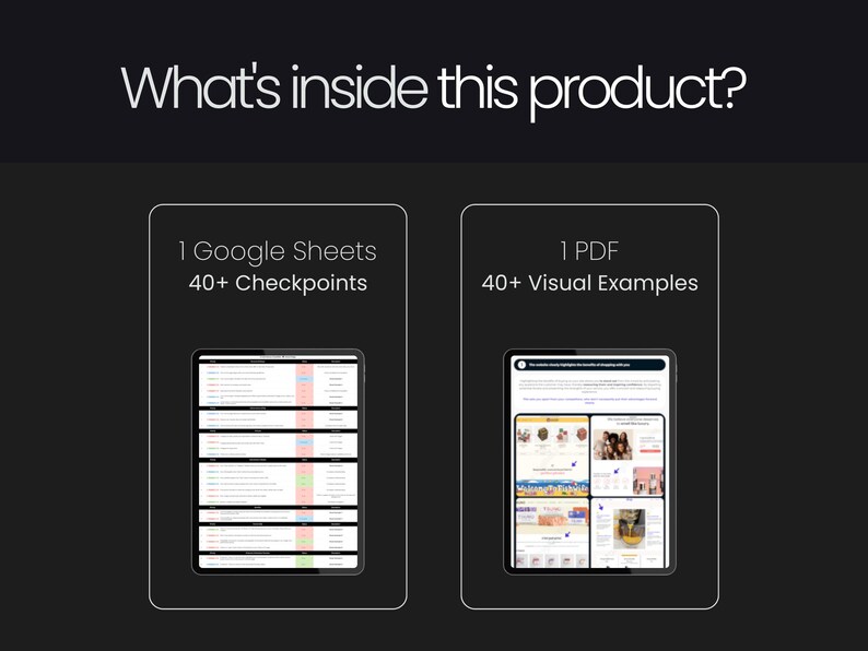 May include: A digital product containing one Google Sheet with over 40 checkpoints and one PDF with over 40 visual examples.