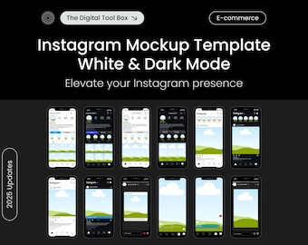 Instagram mockups, canva templates, white & dark mode
