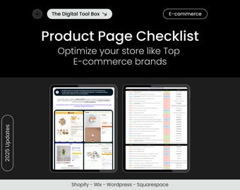 E-commerce Checklist, Website Product Page Optimization Guide, Online Sells help