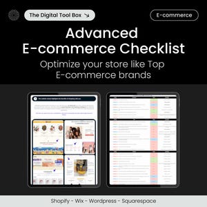 Liste de contrôle avancée pour le commerce électronique, guide d'optimisation de site Web, modèle Shopify, guide de vente