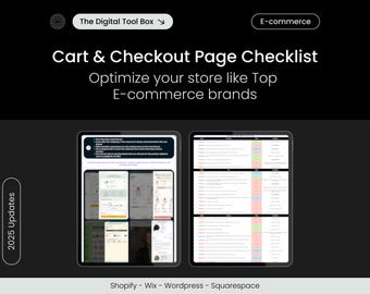 E-commerce Checklist, Website Cart & Checkout Page Optimization Guide, Shopify Help