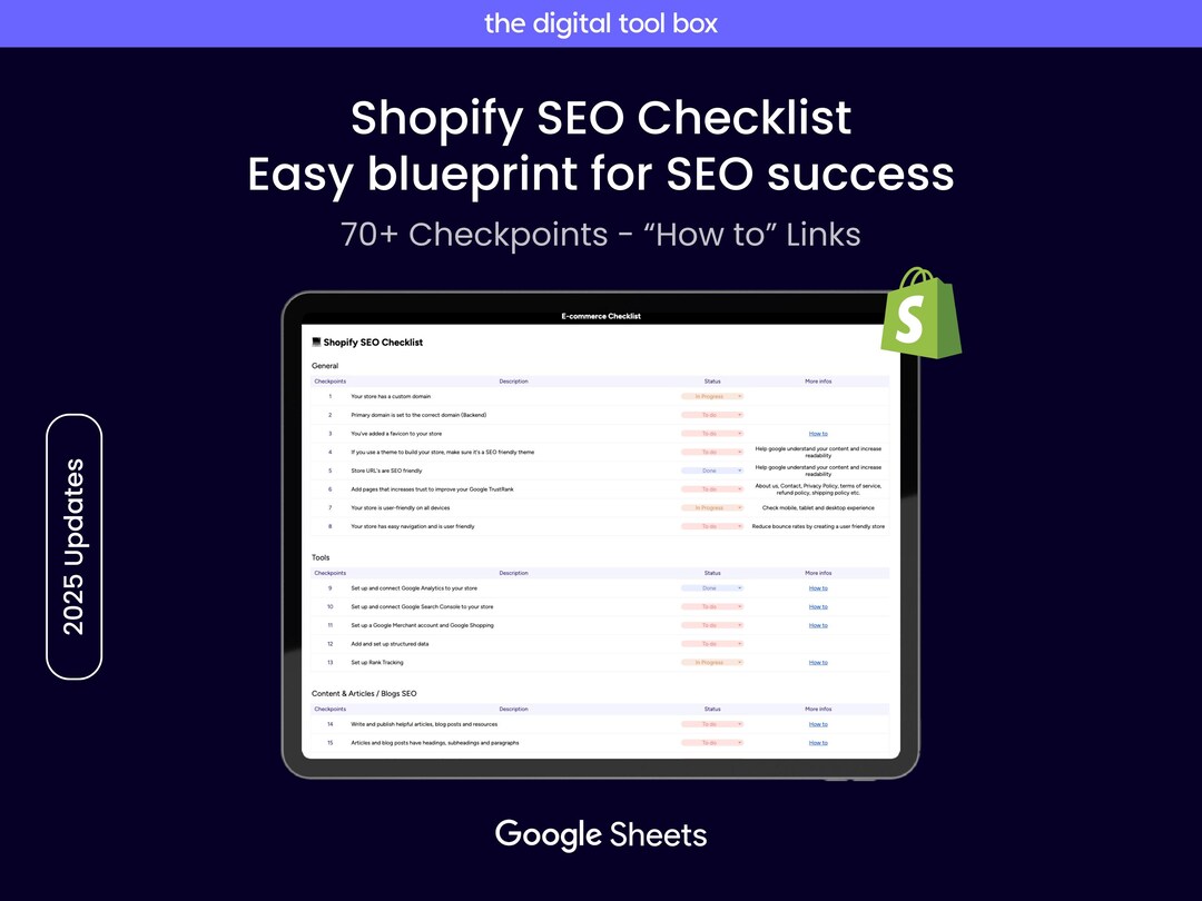 SEO Checklist for Shopify E-commerce Store | How to Make Sales With ...