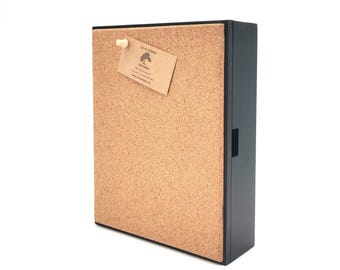 A practical black key box with a cork board