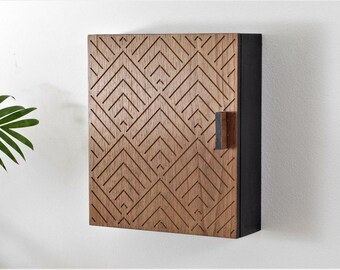 Key cabinet, pattern, black
