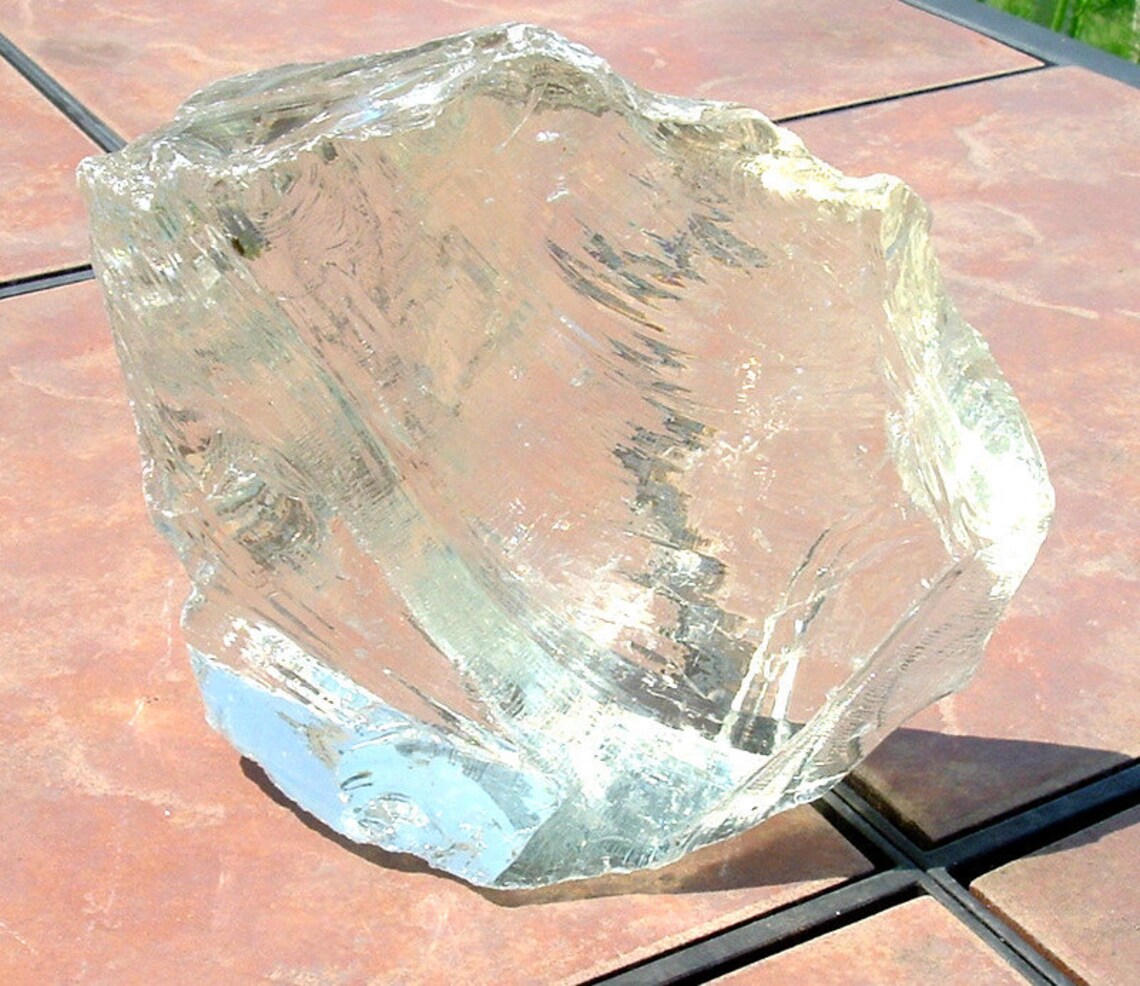 Large Chunk of Crystal Clear Art Glass Etsy