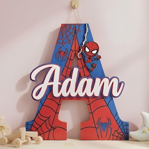 Personalized Spiderman Room Sign, Superhero Bedroom Door Name Sign, Nursery Name Sign, Kids Room Sign, Disney Superhero Door Sign, Avengers