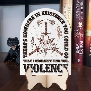 Nowhere in Existence, Basgiath Fourth Wing Inspired Bookshelf Sign, Library Sign, Xaden Riorson, Romantasy Fantasy, War College