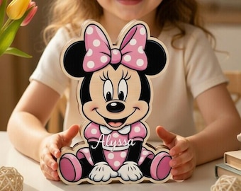 Vintage, Minnie Mouse, Ears & Bow, Disney, Lorus, Quartz, 11 Inch