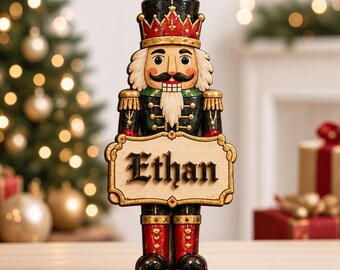 Personalized Nutcracker Christmas Wooden Ornament, Custom Name Soldier Christmas Tree Decor, Christmas Gift for Kids & Family, Holiday Gift