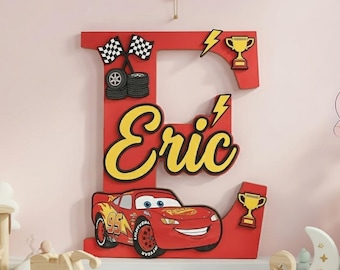 Personalized Cars Pixar Name Sign, Lightning Mcqueen Name Sign, Kids Room Sign, Disney Nursery Name Sign, Cars Movie Name Sign, Disneys Cars