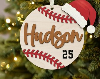 Personalized Baseball Christmas Ornaments, Baseball Ornament, Sports Keepsakes, Baseball Name Ornament, Baseball Team Ornaments, Holiday