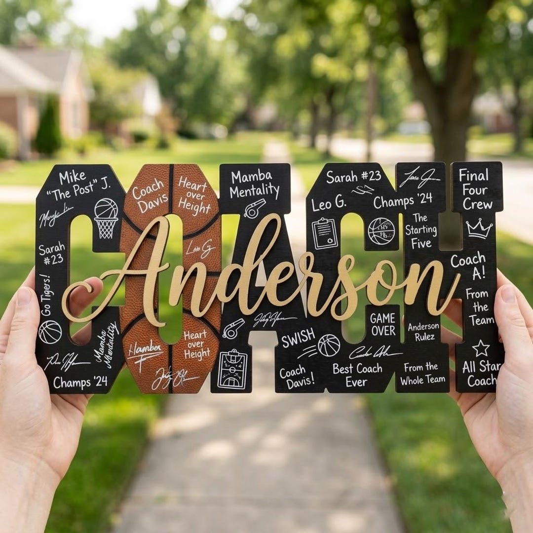 Personalized Basketball Coach Wood Sign, Basketball Sign Coaches Gift ...