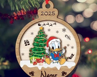 Mickey and Friends Christmas Ornament, Disneyland Name Ornament, Donald Duck Kid Ornament, Baby Donald Duck, Baby 2025 Ornament